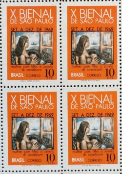 C 638 Selo Bienal de Sao Paulo Arte Di Cavalcanti 1969 Quadra