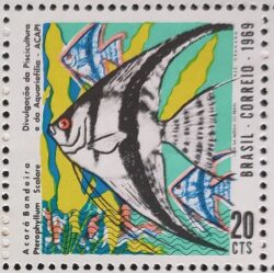 C 639 Selo Divulgacao da Piscicultura e da Aquariofilia Peixe 1969