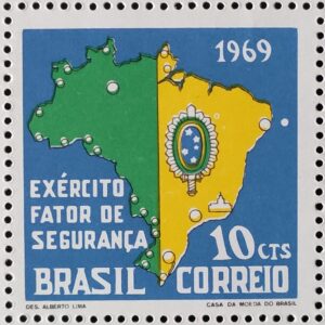 C 644 Selo Exercito Brasileiro Militar Mapa Brasao 1969