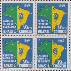 C 644 Selo Exercito Brasileiro Militar Mapa Brasao 1969 Quadra