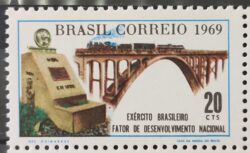 C 645 Selo Exercito Brasileiro Militar Ferrovia Trem Ponte 1969