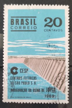 C 646 Selo Inauguracao da Usina Hidreletrica de Jupia Energia Rio Parana 1969 Circulado 6