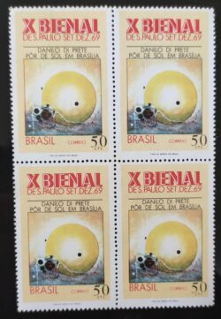 C 648 Selo Bienal de Sao Paulo Arte Escultura Danilo Di Prete 1969 Quadra