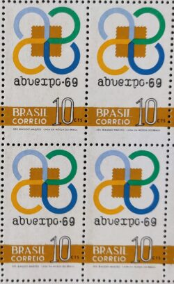 C 655 Selo Exposicao Filatelica Abuexpo Servico Postal 1969 Quadra