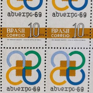 C 655 Selo Exposicao Filatelica Abuexpo Servico Postal 1969 Quadra