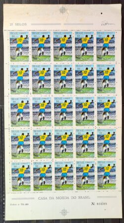 C 658 Selo Milesimo Gol de Pele Futebol 1969 Folha