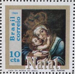 C 659 Selo de Natal Religiao Arte 1969