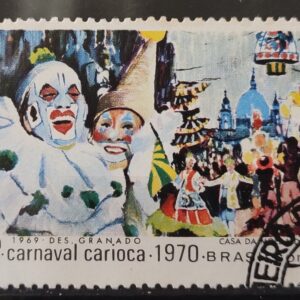 C 664 Selo Carnaval Carioca Festa Musica 1969 Circulado 1