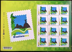 PB 02 Selo Personalizado Basico Brasiliana Corcovado 2013 Folha