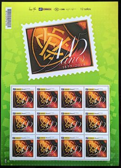 PB 04 Selo Personalizado Basico 115 anos do Esporte Clube Vitoria Futebol 2014 Folha