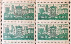 C 331C Selo 4 Centenario de Sao Paulo Brasao 1954 Quadra Papel Palha