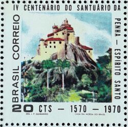 C 668 Selo 4 Centenario Santuario N S da Penha Cidade Vilha Velha Espirito Santo Igreja Religiao 1970