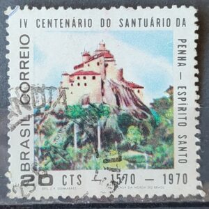 C 668 Selo 4 Centenario Santuario N S da Penha Cidade Vilha Velha Espirito Santo Igreja Religiao 1970 Circulado