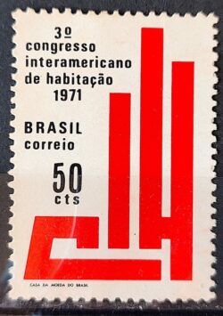 C 693 Selo Congresso Internacional de Habitacao Rio de Janeiro 1971 CMC
