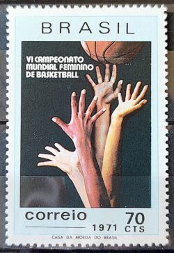 C 698 Selo Basquete Feminino Mao Mulher 1971