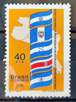 C 706 Selo 150 Anos Republicas Centro Americanas Bandeira Mapa 1971 1