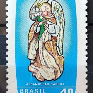 C 709 Selo Dia de Sao Gabriel Comunicacao Religiao Arte 1971 1