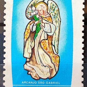 C 709 Selo Dia de Sao Gabriel Comunicacao Religiao Arte 1971 MH