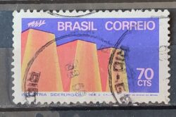 C 739 Selo Promocao da Industria Nacional Siderurgia 1972 Circulado 1