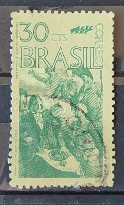 C 753 Selo Sesquicentenario da Independencia Historia 1972 Circulado 1