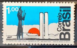 C 763 Selo Congresso Nacional Brasilia Arquitetura 1972