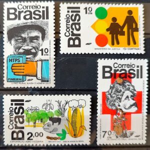 C 765 Selo Homenagem a Terra Homem Programa Rural Transito Oswaldo Cruz 1972 Serie Completa