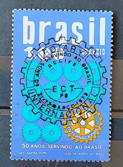 C 773 Selo Cinquentenario Rotary Clube Datas Comemorativas 1973 CBC PE