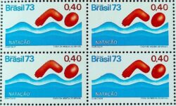 C 774 Selo Promocao do Esporte Natacao 1973 Quadra