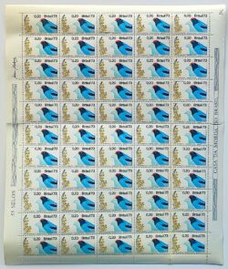 C 781 Selo Flora e Fauna Ave Passaro 1973 Folha Serie Completa CLM