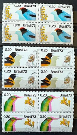 C 781 Selo Flora e Fauna Ave Passaro 1973 Serie Completa Quadra
