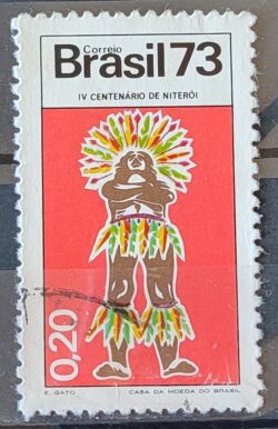 C 786 Selo Acontecimentos Historicos Cacique Indio 1973 Circulado 1