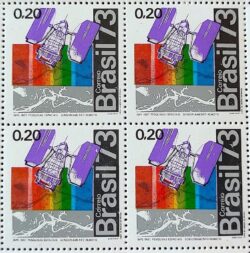 C 789 Selo Promocao da Ciencia INPE Comunicacao 1973 Quadra