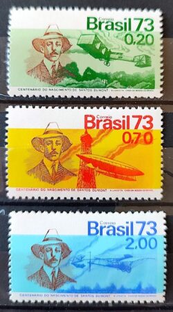 C 792 Selo Centenario Santos Dumont Aviao Aviacao 1973 Serie Completa