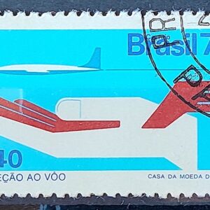 C 802 Selo Campanha da Protecao Nacional Mao Aviao Aviacao 1973 Circulado