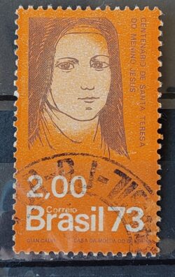 C 805 Selo Centenario Santa Teresa do Menino Jesus Religiao 1973 Circulado 1