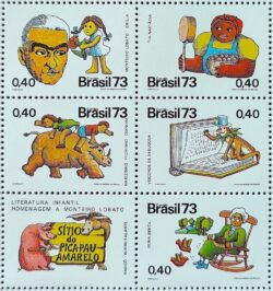 C 806 Selo Monteiro Lobato Literatura Emilia 1973 Sextilha