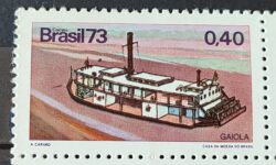 C 819 Selo Embarcacoes Tipicas Brasileiras Barco Navio Gaiola 1973
