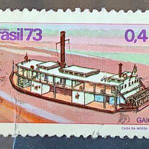 C 819 Selo Embarcacoes Tipicas Brasileiras Barco Navio Gaiola 1973 Circulado
