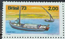 C 822 Selo Embarcacoes Tipicas Brasileiras Barco Navio Saveiro 1973