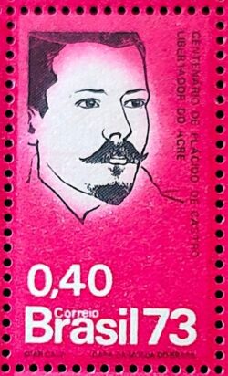 C 824 Selo Centenario Placido de Castro Acre 1973