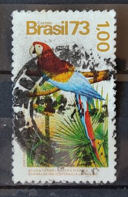 C 827 Selo Flora e Fauna Ave Passaro Arara Carnauba 1973 Circulado 2