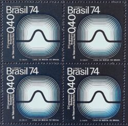 C 850 Selo Congresso de Telecomunicacoes Comunicacao 1974 Quadra