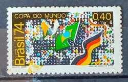 C 853 Selo Campeao Mundial de Futebol Alemanha 1974 Variedade Impressao