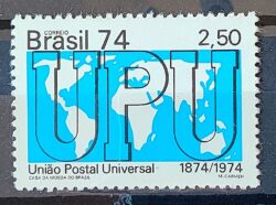 C 858 Selo Centenario da Uniao Postal Universal UPU Servicos Postais 1974