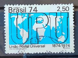 C 858 Selo Centenario da Uniao Postal Universal UPU Servicos Postais 1974 Circulado 1