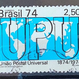 C 858 Selo Centenario da Uniao Postal Universal UPU Servicos Postais 1974 Circulado 1