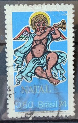 C 868 Selo Natal Religiao Anjo Barroco 1974 Circulado 1