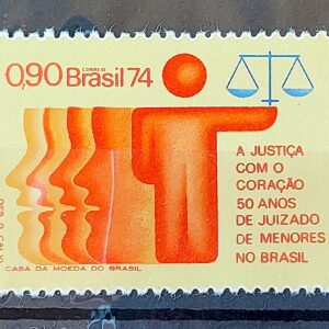 C 870 Selo Cinquentenario Juizado de Menores Direito Crianca Infantil 1974