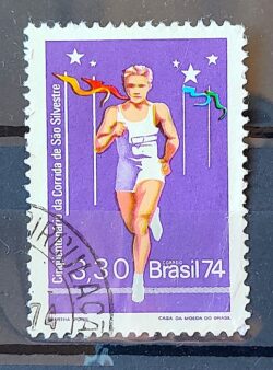 C 871 Selo Corrida de Sao Silvestre Atletismo Esporte 1974 Circulado 2