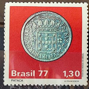 C 1003 Selo Moedas do Brasil Colonial Numismatica Pataca 1977